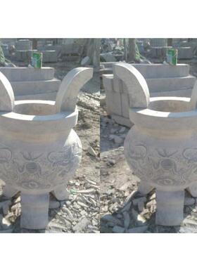 青石石雕仿古花盆制造厂 墓地做旧石香桌价格 石刻供桌香案图片