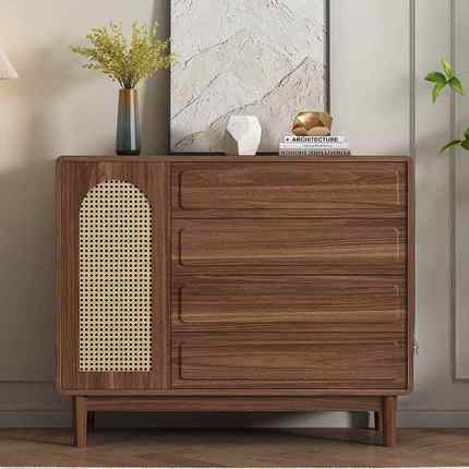 实木斗柜厅家用代VSE现简约置物柜卧室收客纳柜餐边带抽柜靠墙五