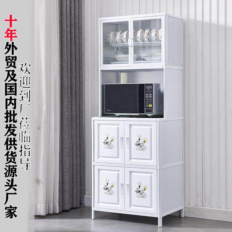 碗柜家用农村厨房橱柜茶水柜出租房简易铝合金储物柜放碗可沥水