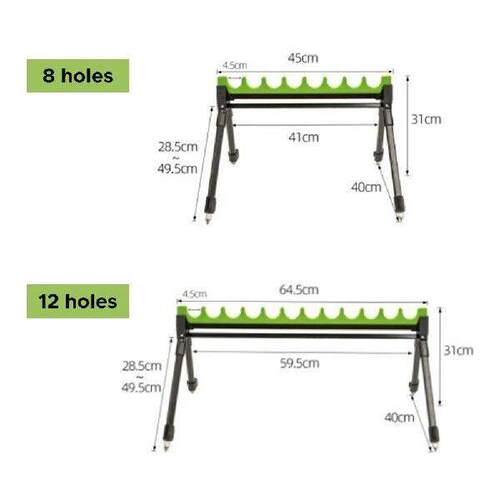 Adjustable 2-section Fishing Rod Holder Zinc Alloy 4-Leg