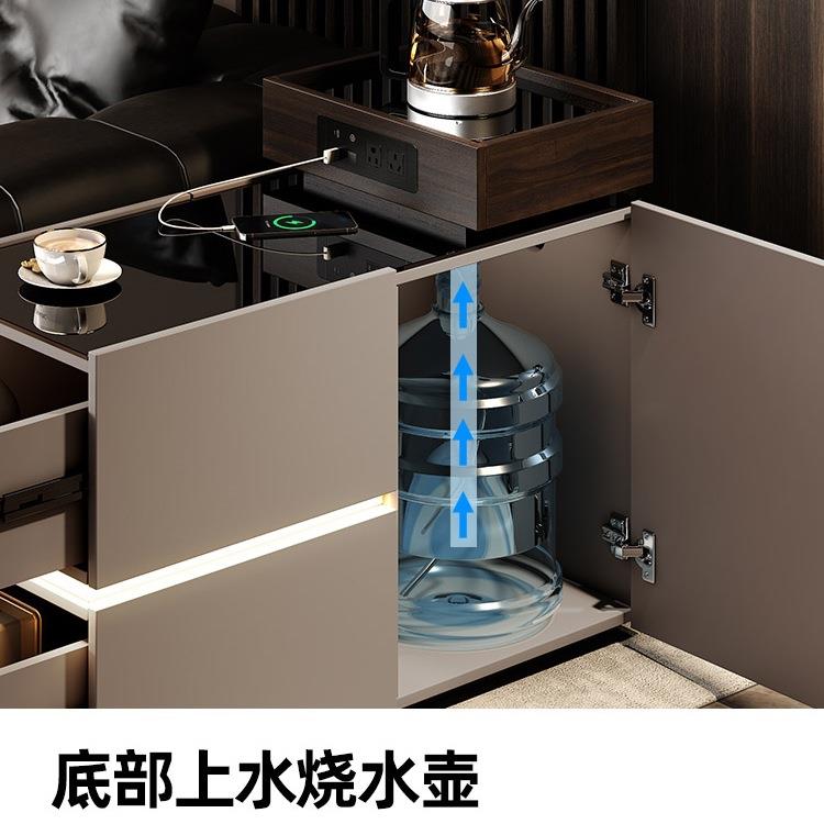 沙发边几可水移动边柜侧茶边台现985小代感带烧水壶一体茶几茶柜