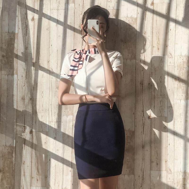 职业装气质女神范空姐制服时尚衬衫女复古港味美容师高端职业套裙