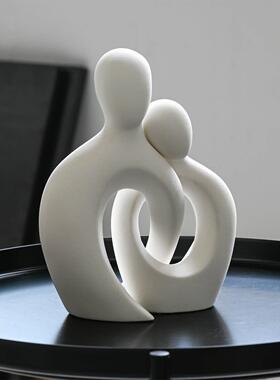 现代意式极简艺术陶瓷人物情侣婚房装饰品摆件高级感家居软装摆设
