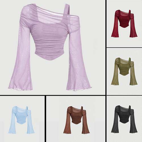Women'S Drop Shoulder Slim Fit Casual Everyday Knit T-Shirt