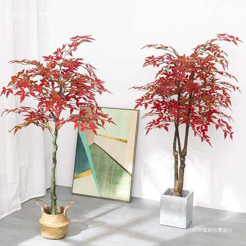绿植假红枫树盆栽植物造景枫叶装饰花客厅室内摆件大型假花卉