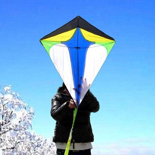 Single Line Kite with Long Tail Diamond Shaped Kite Easy To