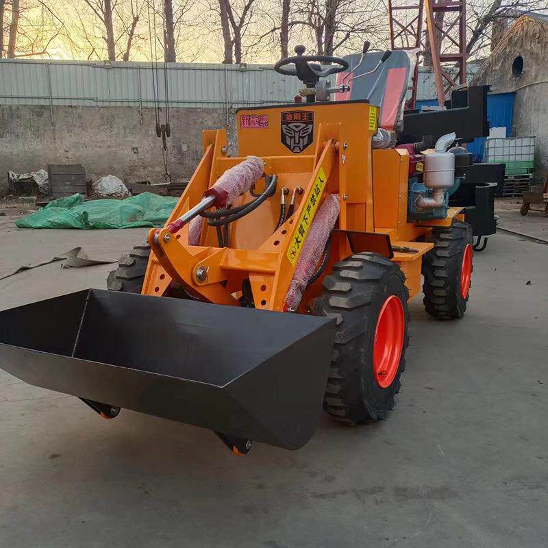 农用小铲车改装小型装载机厂家906型轮式小抓车小巧灵活