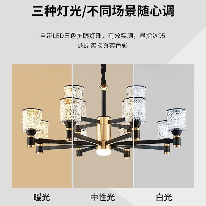 Rtd套广东山客厅灯厅中吊灯现代简约网红202HGDedKm74新款防尘轻