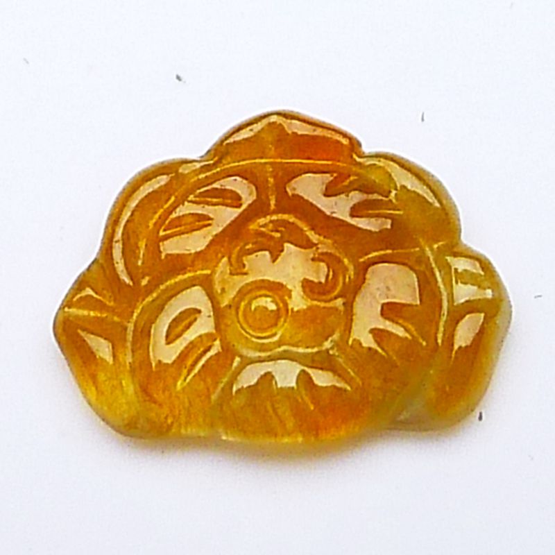 翡翠红花缅甸正品天然A货老坑黄翡牡丹花戒面可镶嵌吊坠0.20g