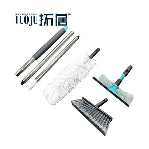 拓居4件套爆款替换分截杆窗刮鸡毛掸扫把清洁家用套装擦地