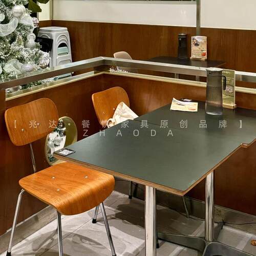 复古风烘焙店桌子下午茶网红蛋糕店咖啡店餐桌椅简约风西餐厅饭桌