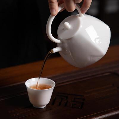 德化瓷山红中梅不烫手近中式77681茶道容陶量