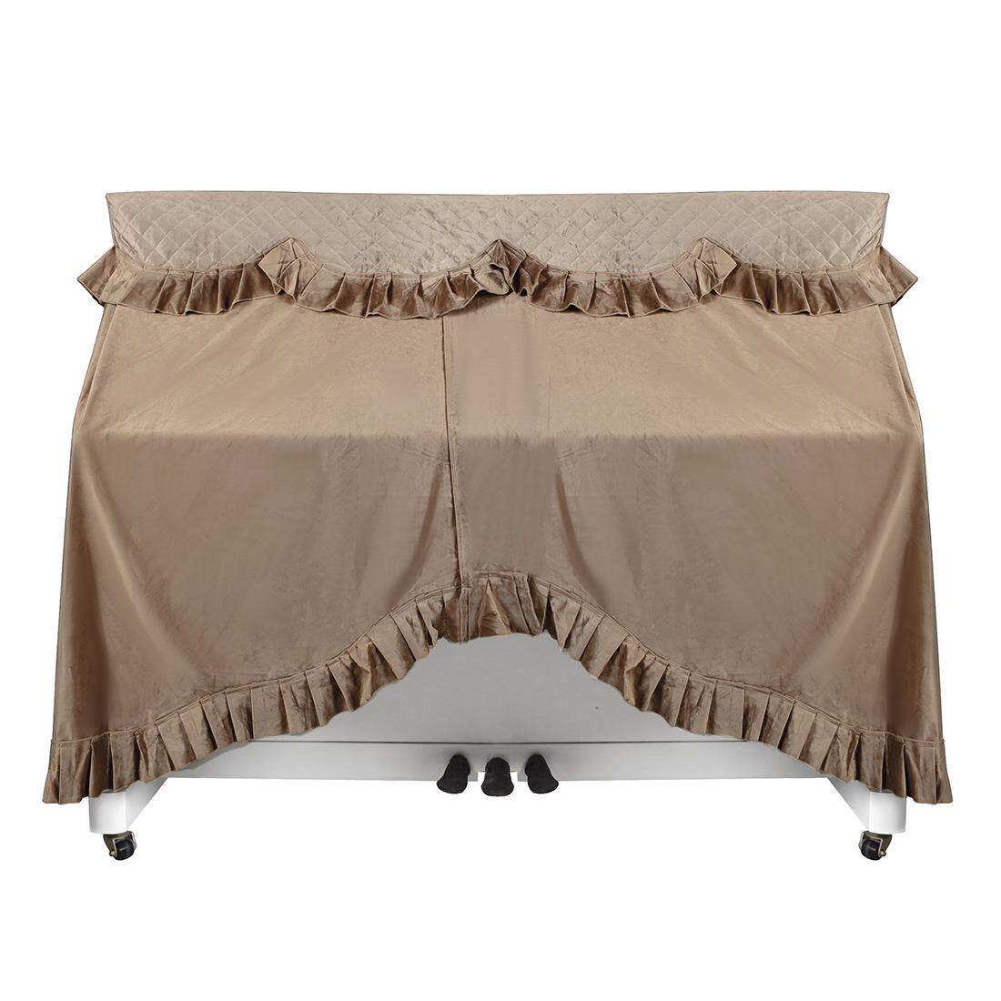 88键钢琴罩荷兰绒加厚立式全披防尘罩荷叶边褶皱钢琴盖布琴披