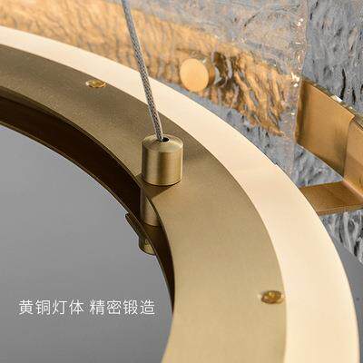 北欧客厅现代简约吊灯后现代设计师餐厅卧室创意水纹玻璃吊灯