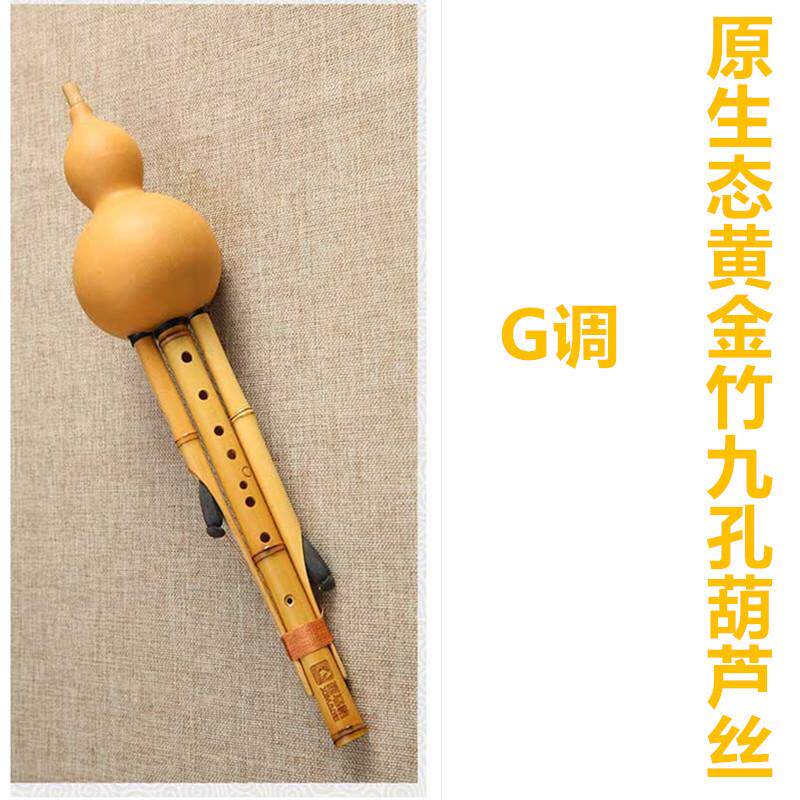 高档西格九孔葫芦竹丝胡乐器初马学成人C调降B调金9孔芦丝专业演