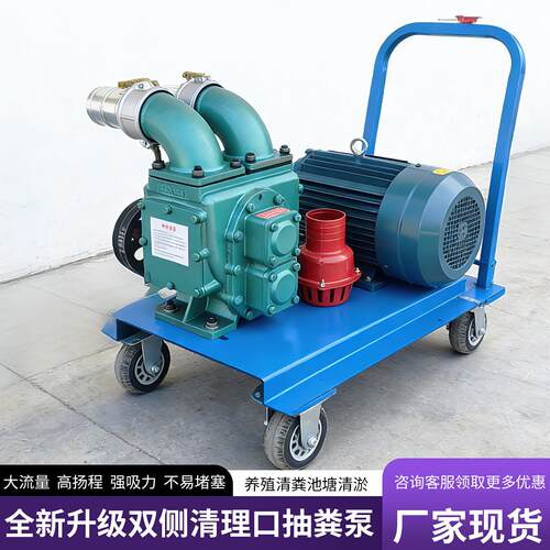 100型养殖场抽粪泵无堵塞大流量淤泥清理泵农用化粪池污水吸污泵