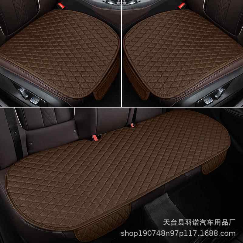 跨境直供汽车坐垫四季单片座垫Temu外贸厂家亚麻材质座垫亚麻免捆