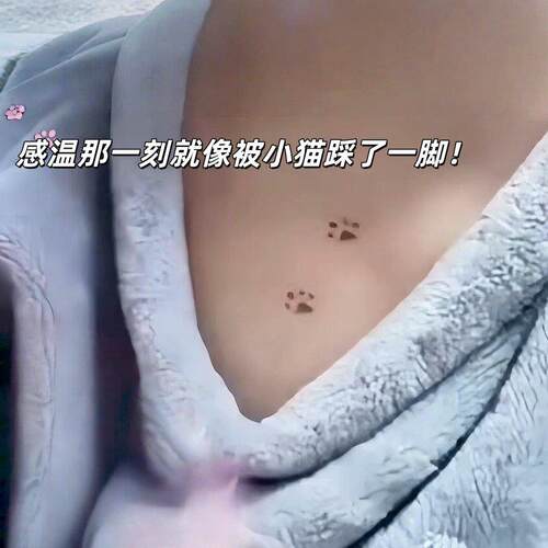 温变猫爪纹身贴可爱套装爱心猫咪身体彩妆喵爪拍照道具卡通纹身贴