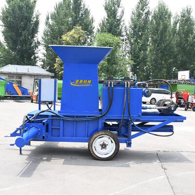 小麦玉米秸秆牧草压块机牛羊饲料打包机青贮黄储套袋液压打包机