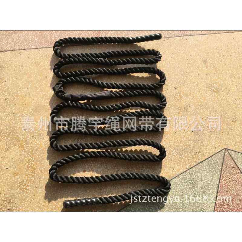 UFC专业体能训练绳 MMA格斗绳 黑色健身粗绳 肌肉大绳 力量绳50mm