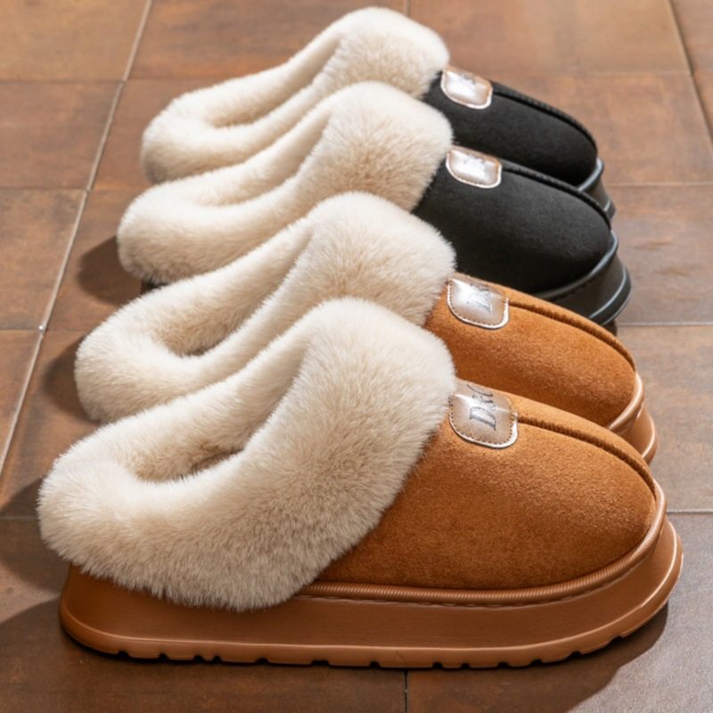 棉鞋女款2025新款全包跟棉拖鞋女士冬季外穿防滑加绒加厚底雪地靴