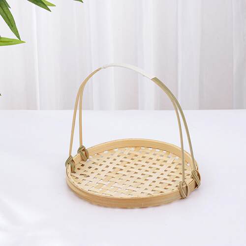 竹制品手工竹编小竹篮手提篮蛋糕篮小提篮竹丝编织纯手工