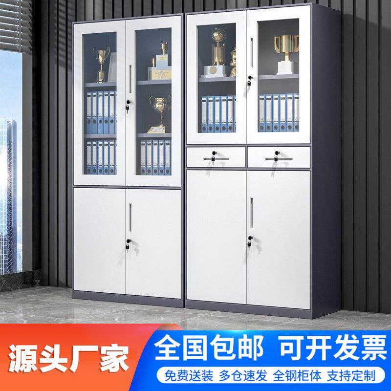 文件柜铁皮柜办公室财务凭证柜资料档案柜带锁储物柜钢制文件柜