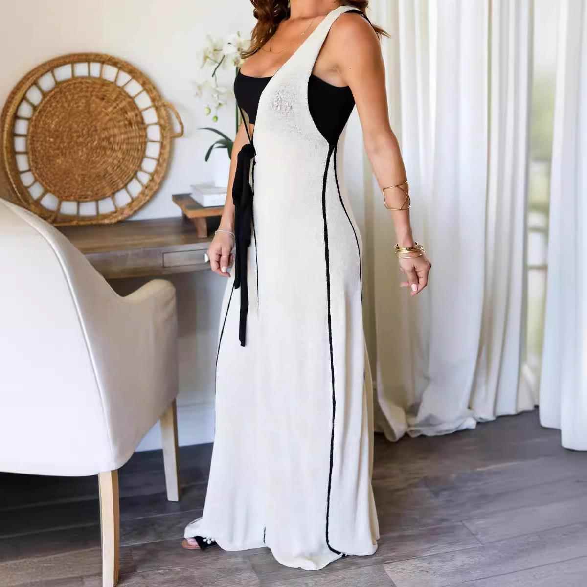summer new women fashionable exposed color contrast