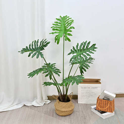 仿真龟背竹春芋叶散尾葵大型落地绿植盆栽摆件家居装饰造景软装