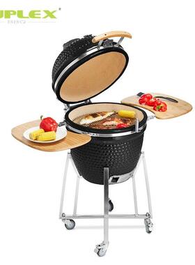 陶瓷烧烤炉 21寸烟熏炉多功能欧美户外烤肉炉子 BBQ Kamado Grill