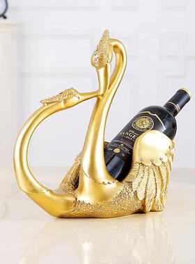 现轻奢欧式天鹅摆件K家V金典情侣红酒架代酒柜客厅居装T饰品酒店