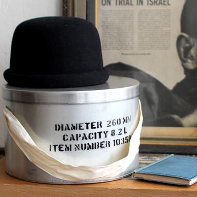 日本PUEBCO覆古钢质金属帽盒多功能收纳盒圆形储物盒家居装饰