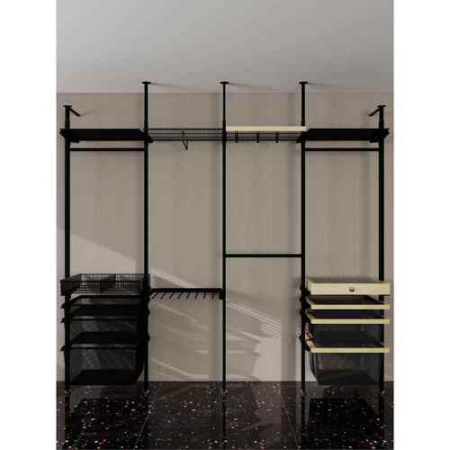 【三个房间】立柱金属衣柜落地结构衣帽间储物间顶天立地框架定制