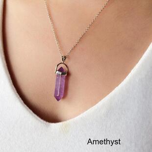 Agate crystal ornament hexagram pendant necklace跨境饰品项链