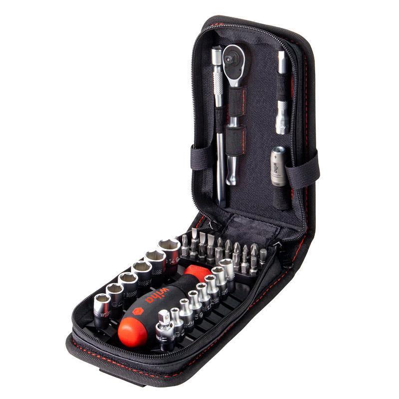 wiha威汉 机加工棘轮套筒组套便携式1/4”40件套