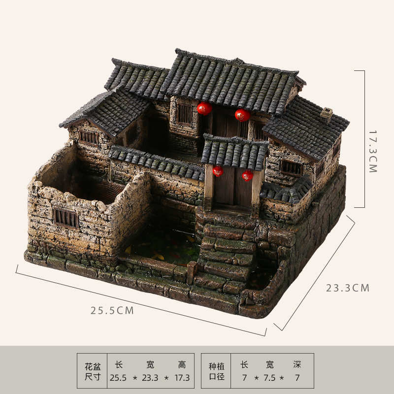 盆栽式微摆件客厅植桌面小院农家装饰盆景绿9v7t景观办公室中微缩