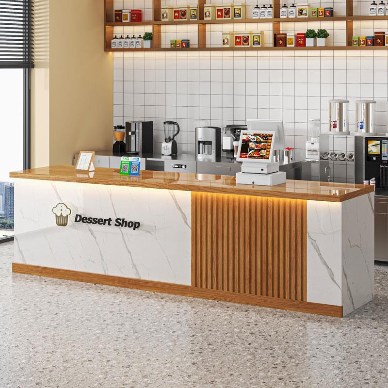 奶茶店吧台超市收银柜台店铺小型柜台便利店水果店吧台桌前台接待