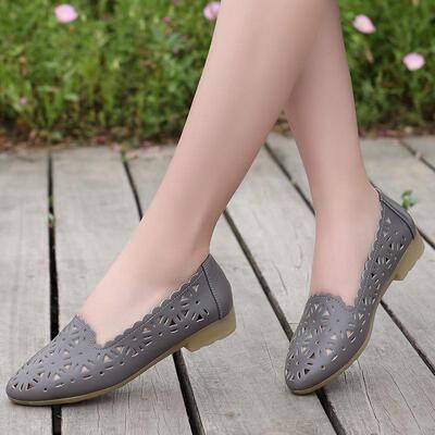 正品凉鞋女新2025款平底百搭单鞋女底浅夏口真皮镂空舒适孕妇软妈