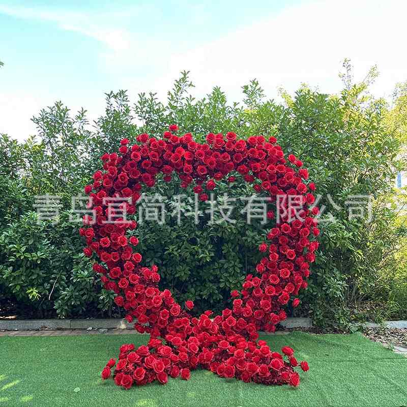 心型花婚艺礼背求景舞台心型花FST3012拱门仿真排花假花婚活动庆
