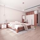 北欧简约现代卧室套房单人床开门衣柜带梳妆台床头柜组合