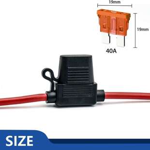 跨境 10AWG 40A内联插片式 保险丝电路防水支架套件 12PCS袋装