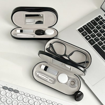 双层两用眼镜盒高级感二合一抗压ins便携收纳隐形眼镜美瞳盒子女