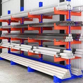 悬臂式重型仓储货架双面板材铝材钢管型材圆管托臂仓库单悬臂货架