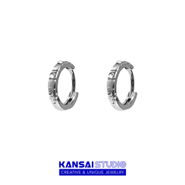 kansai四钻圆环耳钉冷淡风，小众个性耳环简约2022年酷潮耳饰品