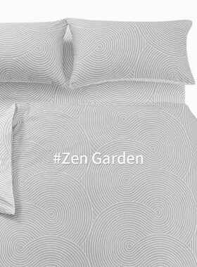 高档Castle Garde被加厚柔件软全棉ABn版四套套床单枕套 禅意水轮