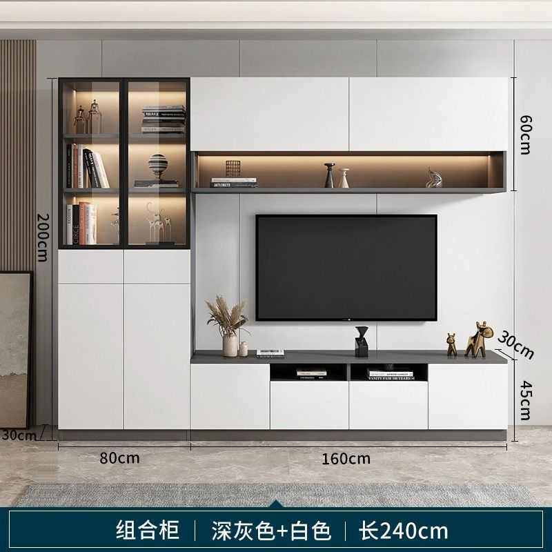 柜收纳墙储现代墙背景电视柜简约组合墙物整体客厅柜现代满一整套