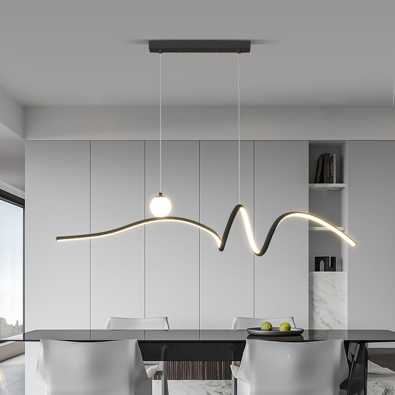餐厅吊灯2023设计师台新款现简730约大年气吧橱柜灯长条线代性餐