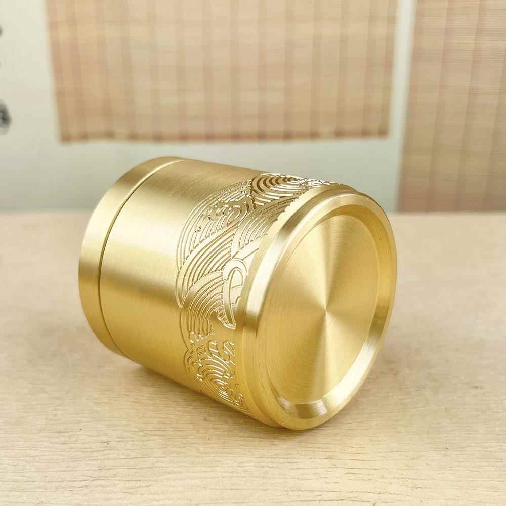 新款直销黄铜祥云烟灰缸车载汽车用品铜烟缸带盖防飞灰防摔家用便