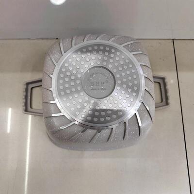 cookware set17件套方汤锅套装大理石无油烟铝锅套装礼品锅不粘锅