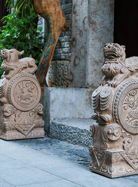 家用别墅庭院装饰摆件招财镇宅貔貅麒麟彷石门墩抱鼓石门口工艺礼